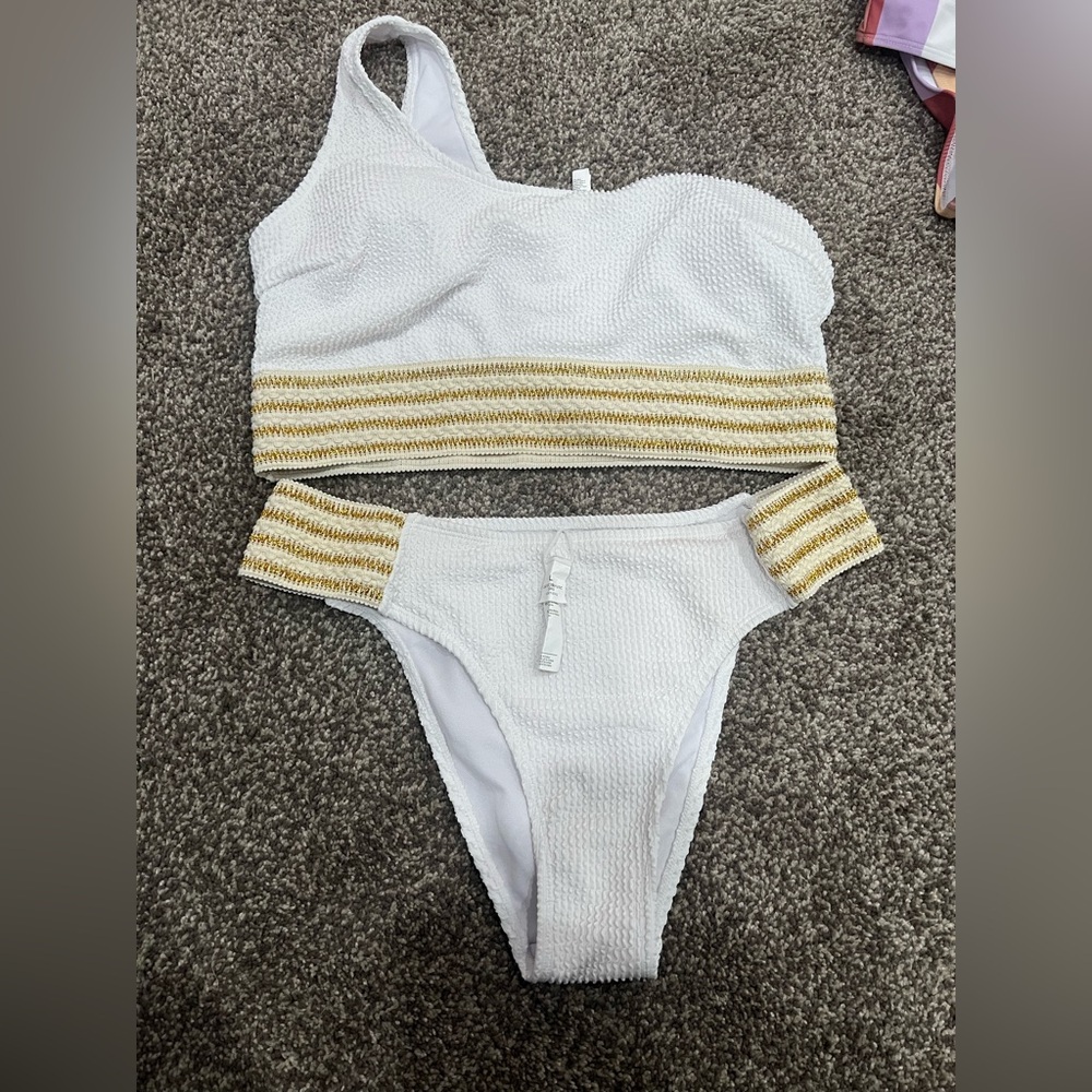 Cupshe white gold swimsuit